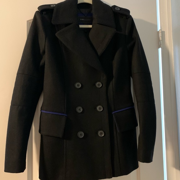 BCBG Double Breasted Wool Blend Peacoat - Picture 2 of 7